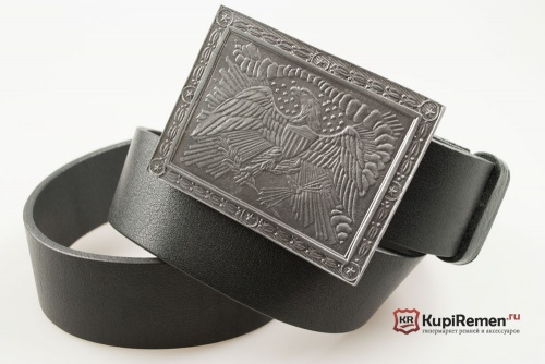 Кожаный ремень с пряжкой "LARGE EAGLE OFFICERS BUCKLE"  - kupiremen.ru