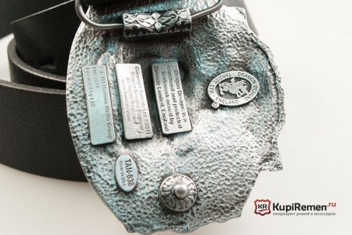 Кожаный ремень с пряжкой "H.R.D. VINCENT MOTO" (Винсент) 3D - kupiremen.ru