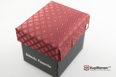 Красный узкий галстук Roberto Fzancrin в коробке - kupiremen.ru
