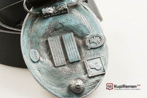 Кожаный ремень с пряжкой "Заряженный барабан пистолета" - kupiremen.ru