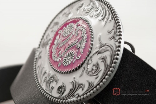 Кожаный ремень с пряжкой "OVAL SCROLLS" (Овальные завитки) - kupiremen.ru