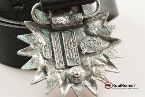 Кожаный ремень с пряжкой "EXPLODING STAR" (Взорвавшаяся звезда) - kupiremen.ru