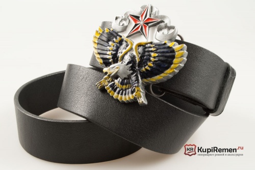 Кожаный ремень с пряжкой "Орел со звездой" - kupiremen.ru