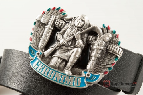 Кожаный ремень с пряжкой "GERONIMO " - kupiremen.ru