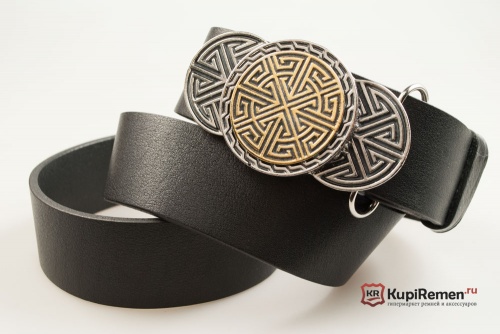 Ремень кожаный с пряжкой "Кельтские круги" - kupiremen.ru