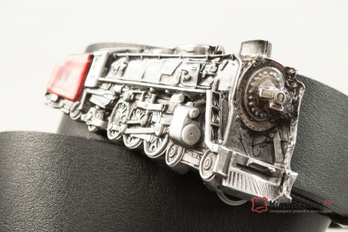 Кожаный ремень с пряжкой "LOCOMOTIVE" (Локомотив) 3D - kupiremen.ru