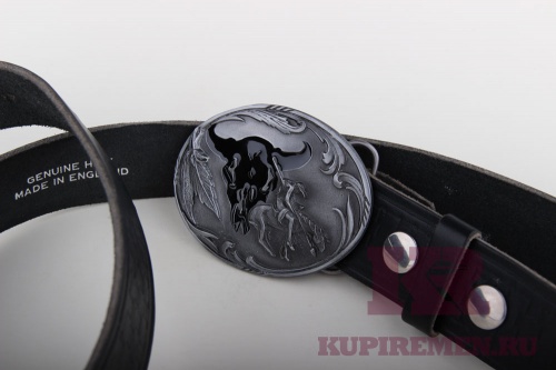 Кожаный ремень с пряжкой "Череп буйвола" - kupiremen.ru