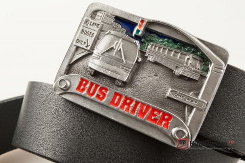 Кожаный ремень с пряжкой "BUS DRIVER" (Водитель автобуса) - kupiremen.ru