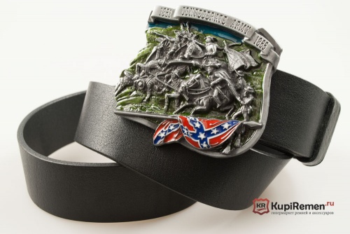Кожаный ремень с пряжкой "CONFEDERATE ARMY" (Армия конфедератов) 3D - kupiremen.ru