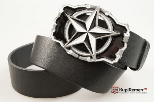 Кожаный ремень с пряжкой "NAUTICAL STAR" (Северная звезда) - kupiremen.ru