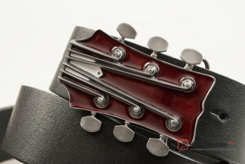 Ремень с пряжкой "GUITAR HEAD - RED" (Головка грифа) 3D - kupiremen.ru