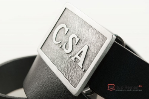 Кожаный ремень с пряжкой "C.S.A. ENLISTED" (Солдат срочник) - kupiremen.ru