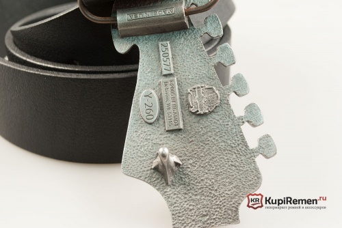 Кожаный ремень с пряжкой "LEAD GUITAR HEAD" (Голова соло-гитары) 3D - kupiremen.ru