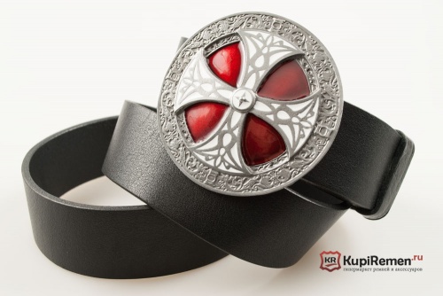 Кожаный ремень с пряжкой "Кельтский крест" 3D - kupiremen.ru
