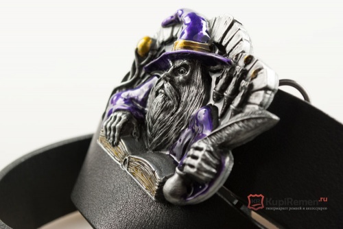 Кожаный ремень с пряжкой "WIZARD" (Волшебник) 3D - kupiremen.ru