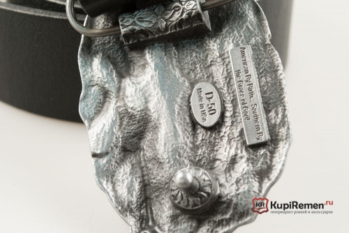 Кожаный ремень с пряжкой "REBEL AND PROUD OF IT" (Бунтую и горжусь) 3D - kupiremen.ru