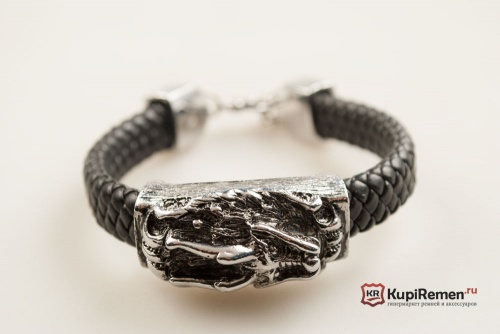 Плетеный браслет Голова дракона - kupiremen.ru