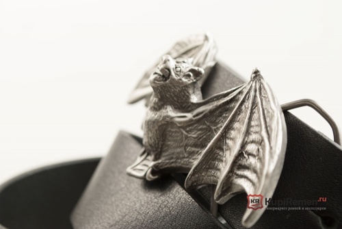 Кожаный ремень с пряжкой "BAT" (Летучая мышь) 3D - kupiremen.ru