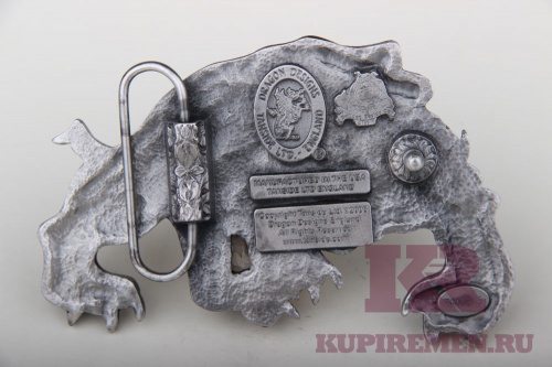 Кожаный ремень с пряжкой "Бульдог"  - kupiremen.ru