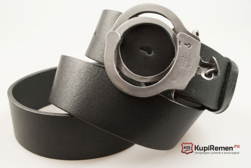Кожаный ремень с пряжкой "HANDCUFFS" (Наручники) 3D - kupiremen.ru