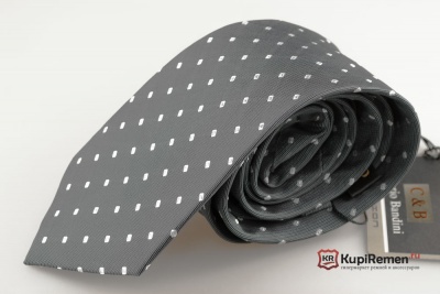 Серый мужской галстук с нагрудным платком в коробке - kupiremen.ru