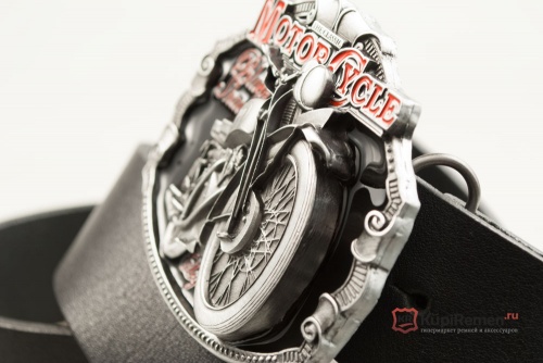 Кожаный ремень с пряжкой "H.R.D. VINCENT MOTO" (Винсент) 3D - kupiremen.ru