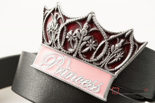 Кожаный ремень с пряжкой "PRINCESS" (принцесса) - kupiremen.ru
