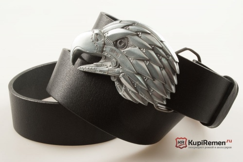 Кожаный ремень с пряжкой "CYBORG EAGLE HEAD" (Голова орла-киборга) - kupiremen.ru