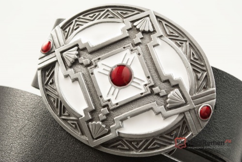 Кожаный ремень с пряжкой "AZTEC DESIGN" (Ацтекский дизайн) - kupiremen.ru