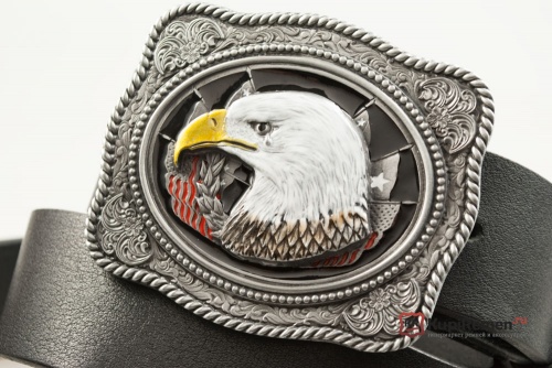 Кожаный ремень с пряжкой "EAGLE HEAD" (Голова орла) 3D - kupiremen.ru