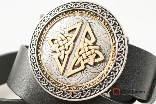 Кожаный ремень с пряжкой "CELTIC ROUND DESIGN" (Кельтский орнамент) - kupiremen.ru