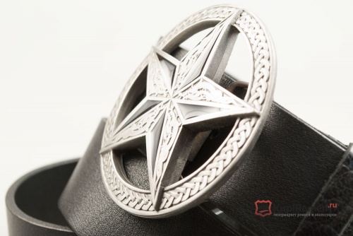 Кожаный ремень с пряжкой "LARGE NAUTICAL STAR" (Большая навигационная звезда) - kupiremen.ru