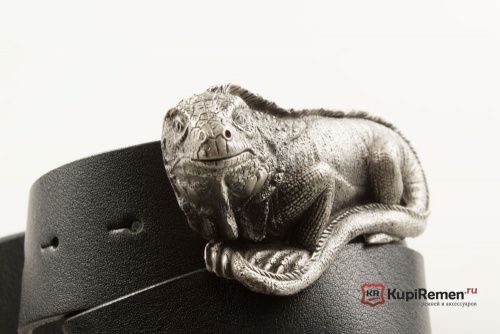 Кожаный ремень с пряжкой "IGUANA (LIZARD)" (Игуана - ящерица) - kupiremen.ru