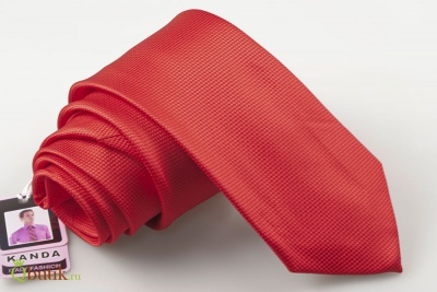 Классический галстук красного цвета "KANDA", 8 см