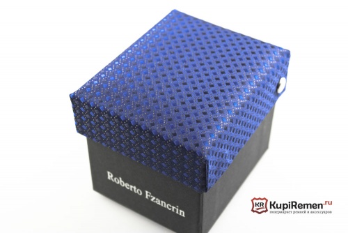 Синий узкий галстук в коробке Roberto Fzancrin - kupiremen.ru