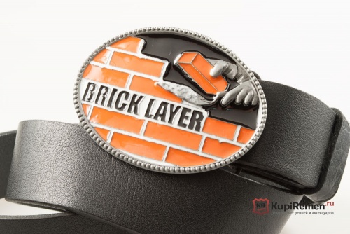 Кожаный ремень с пряжкой "BRICK LAYER" (КАМЕНЩИК) - kupiremen.ru
