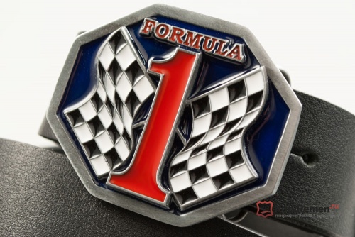 Кожаный ремень с пряжкой "FORMULA 1" (Формула 1) 3D - kupiremen.ru