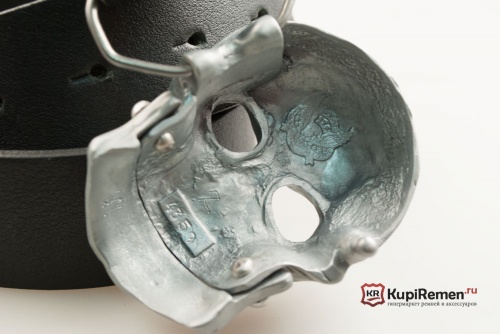 Кожаный ремень с пряжкой "SKULL" (Череп с подвижной челюстью) 3D - kupiremen.ru
