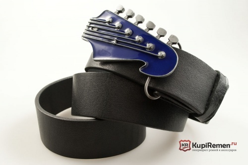 Кожаный ремень с пряжкой "LEAD GUITAR HEAD" (Голова соло-гитары) 3D - kupiremen.ru