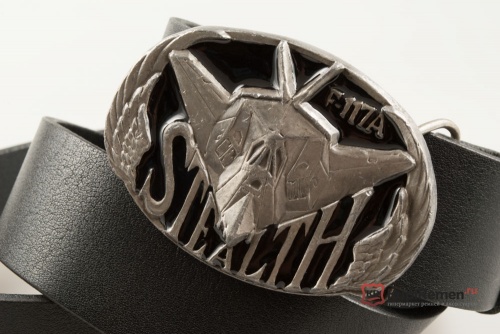 Кожаный ремень с пряжкой "F-117 A Stealth" 3D - kupiremen.ru