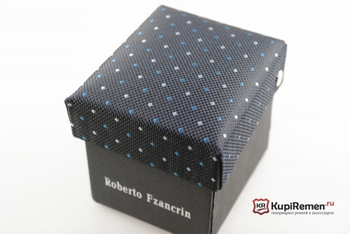 Узкий синий галстук Roberto Fzancrin в коробке - kupiremen.ru