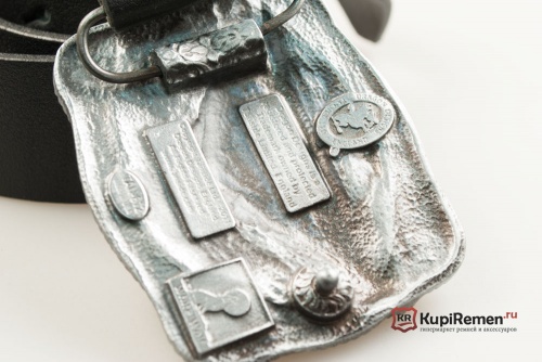 Кожаный ремень с пряжкой "EAGLE AND FLAG" (Орёл и флаг) - kupiremen.ru
