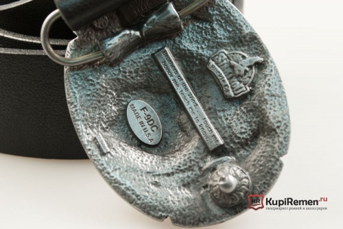 Кожаный ремень с пряжкой "WOLF HEAD AND EAGLES" (Голова волка с орлами) 3D - kupiremen.ru