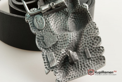 Кожаный ремень с пряжкой "POOL DOG" 3D - kupiremen.ru