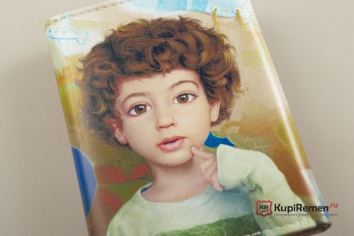 Вертикальный женский кошелёк "Кучерявый мальчик" - kupiremen.ru