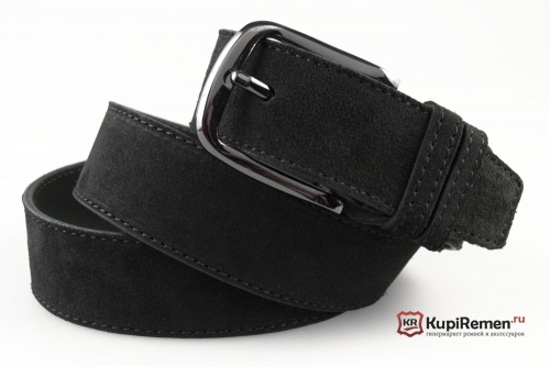 Замшевый ремень New Style с чёрной пряжкой - kupiremen.ru