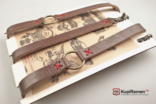 Кожаные брутальные подтяжки PANFFF с креплением к шлёвке - kupiremen.ru