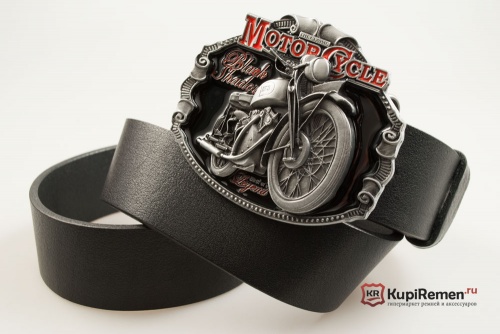 Кожаный ремень с пряжкой "H.R.D. VINCENT MOTO" (Винсент) 3D - kupiremen.ru
