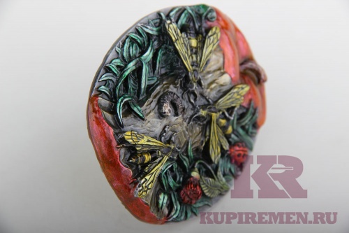 Кожаный ремень с пряжкой "ROTTEN APPLE" (огрызок) - kupiremen.ru