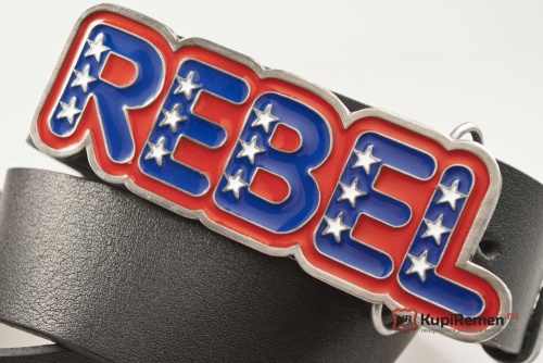 Кожаный ремень с пряжкой "REBEL" (Мятежник) - kupiremen.ru